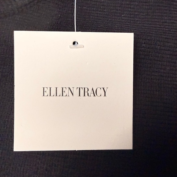 Ellen Tracy NWT Black Knit Fringe Trim Sleeveless Sheath Sizes Medium & Large - Picture 8 of 8